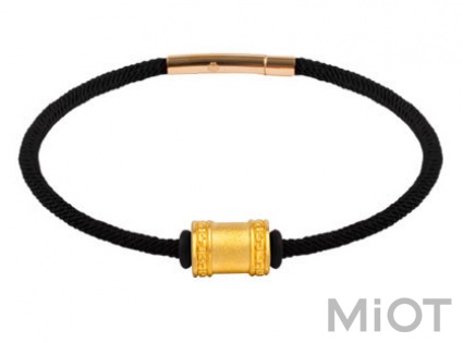Золотий браслет Xiaomi LuckyME Gold  beads bracelet 17 см 0.75 г Black